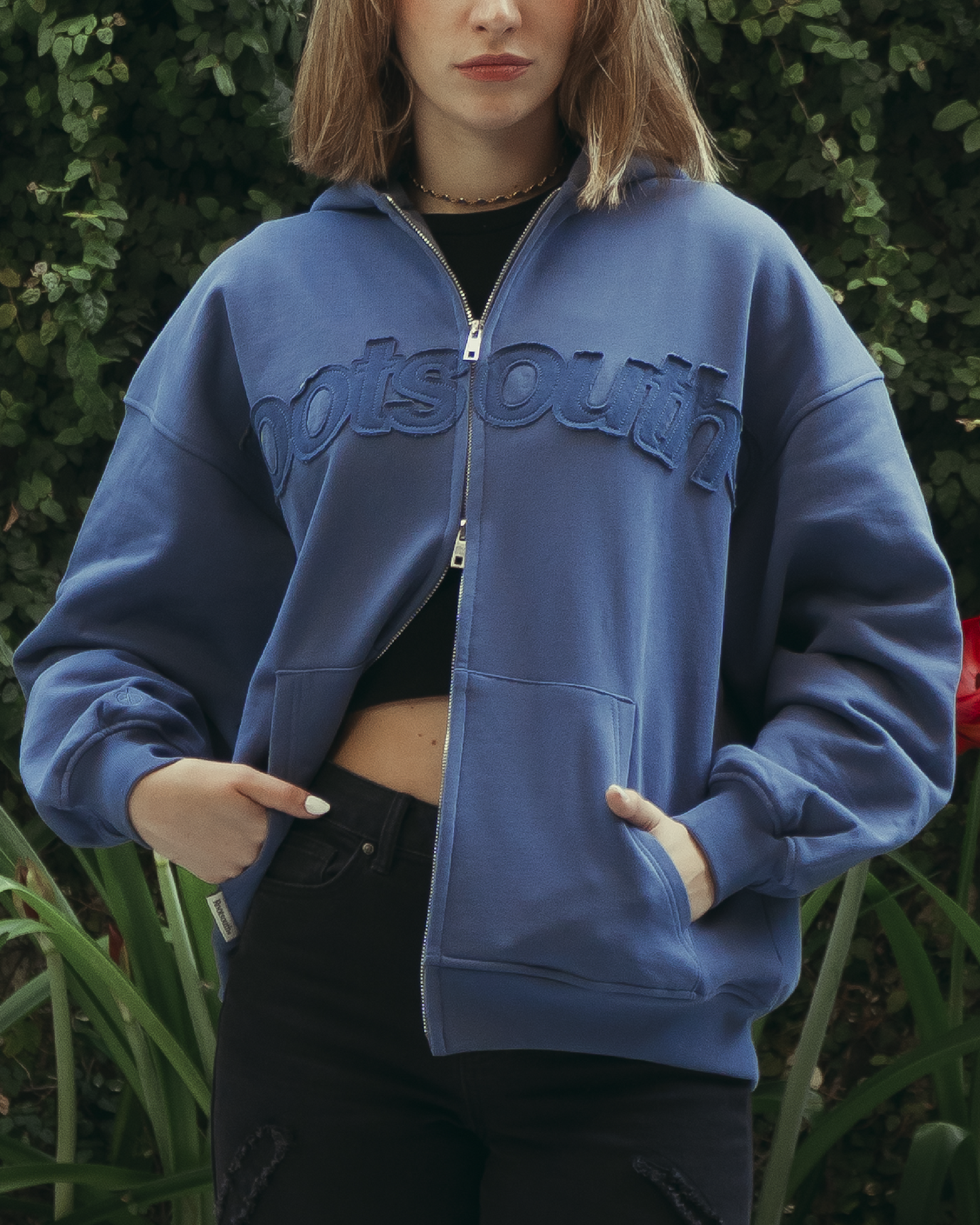 Navy Blue Zipper Layers