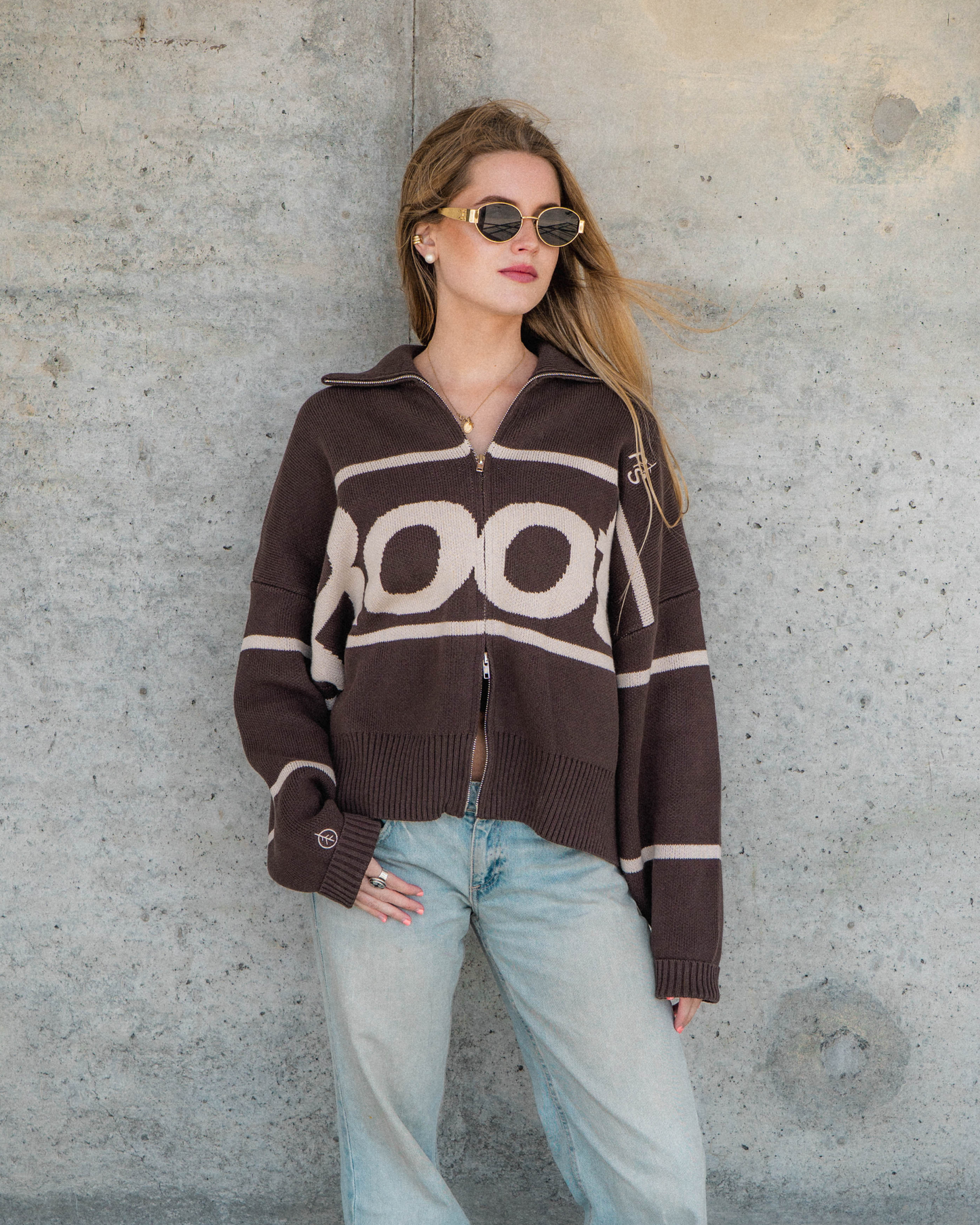 Espresso Zip Knit